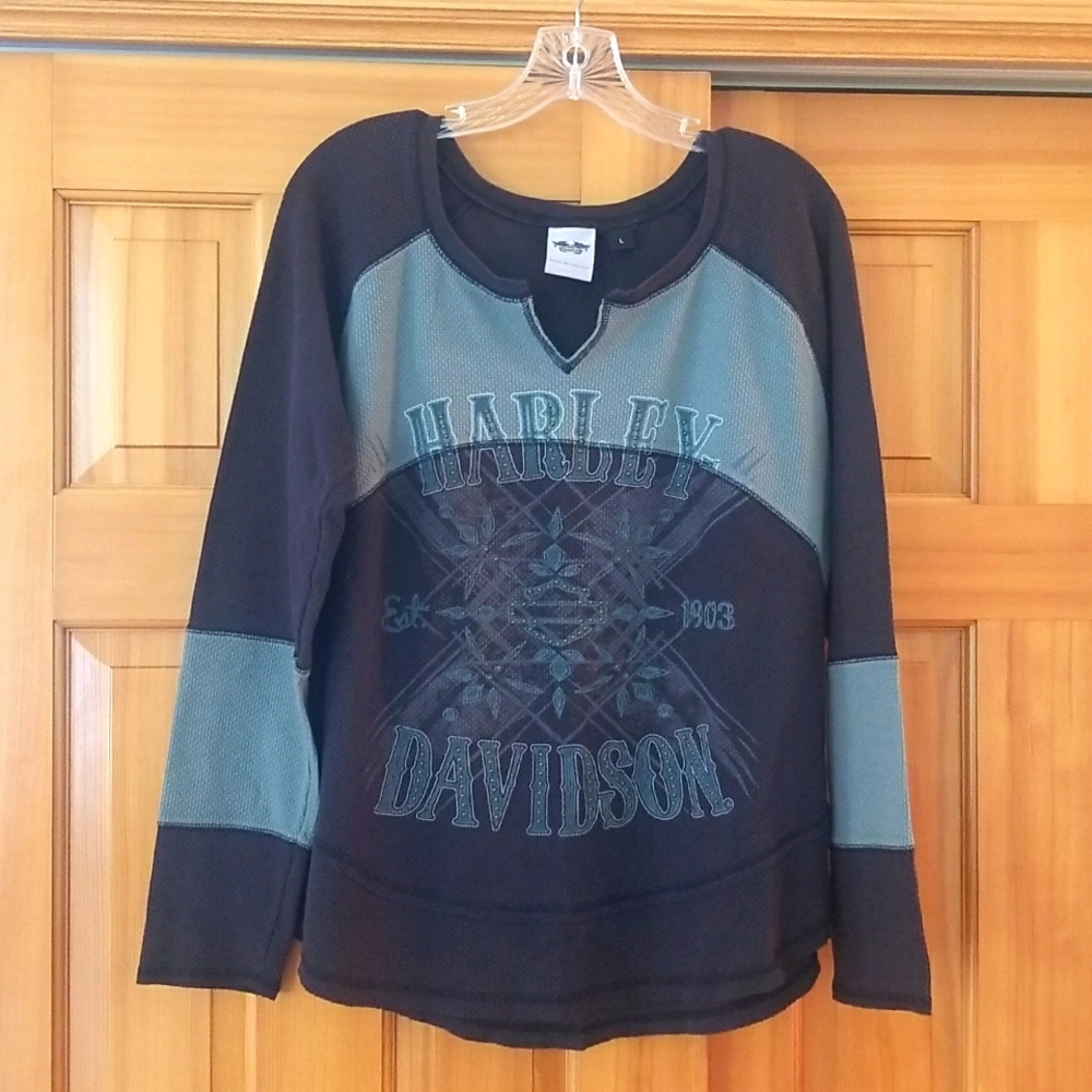 Large Thermal Harley Davidson long sleeve tee